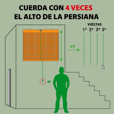 cuatro veces el alto de la persiana alicantina